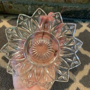 Vintage Federal Glass Petal Pattern Pressed Design Dish.